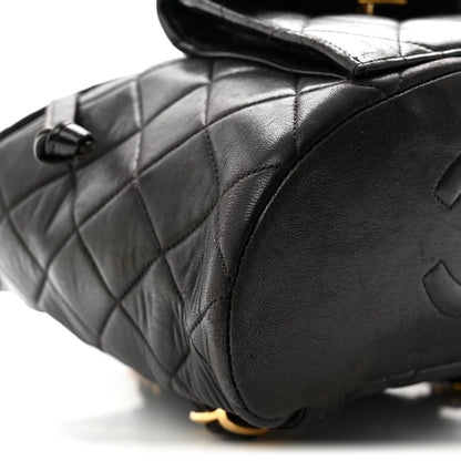 Chanel Lambskin Quilted Drawstring Backpack Black 10 of 12