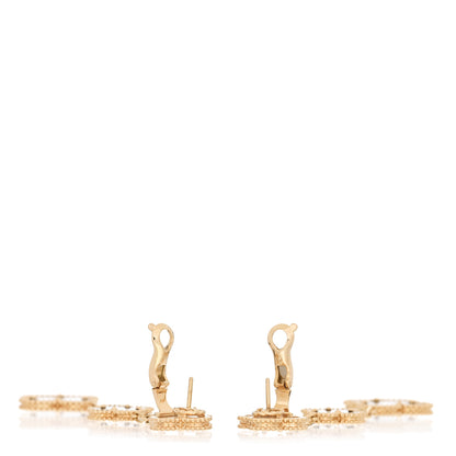 Van Cleef & Arpels 18K Yellow Gold Mother of Pearl Black Onyx 3 Motifs Magic Alhambra Earrings 3 of 5