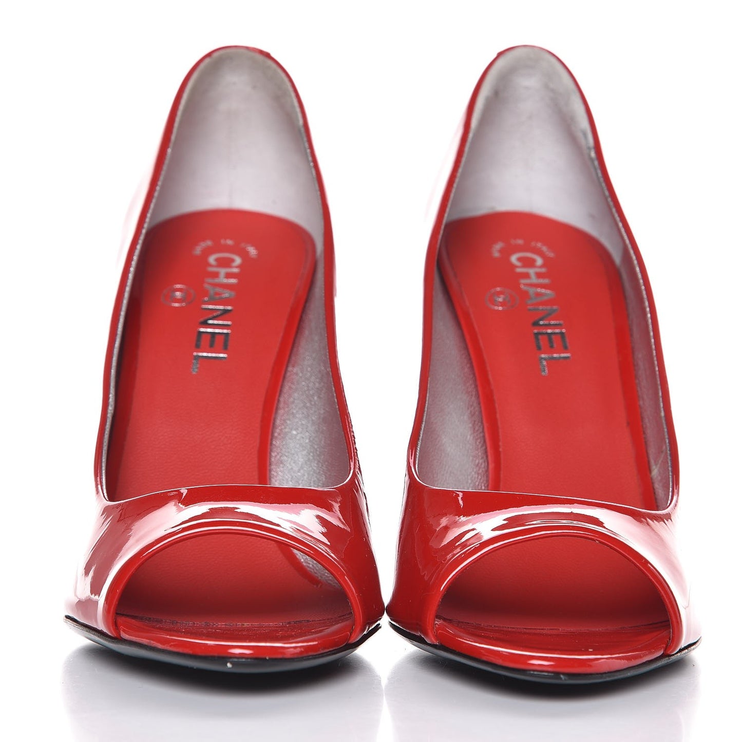 Patent Open Toe CC Pumps 39.5 Red