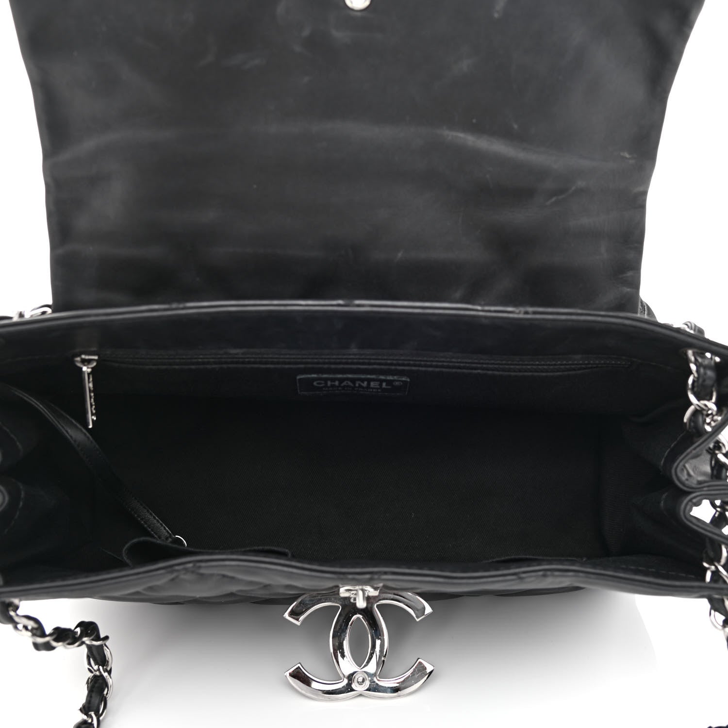 Chanel Calfskin Double Stitch Large Hamptons Flap Bag Black 5 of 11