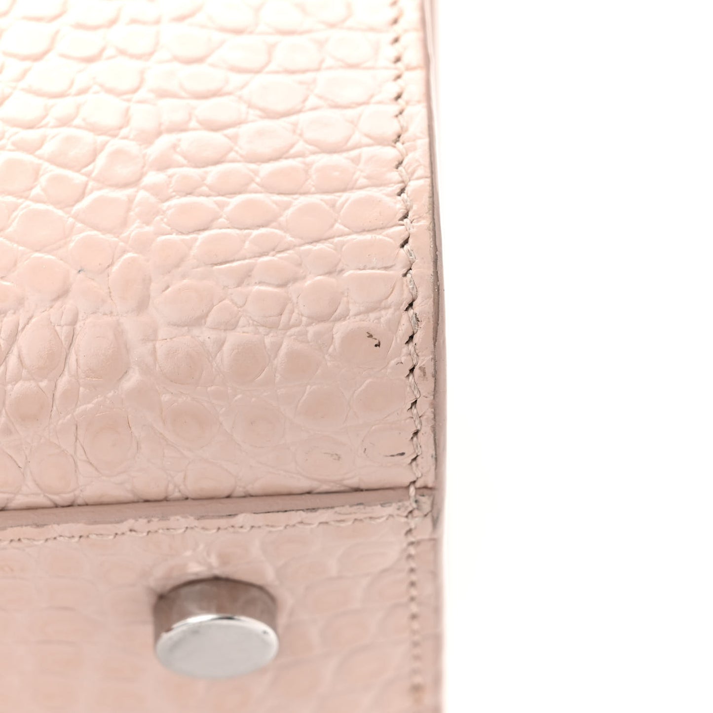 Calfskin Crocodile Embossed Baby Sac De Jour Rose Antic