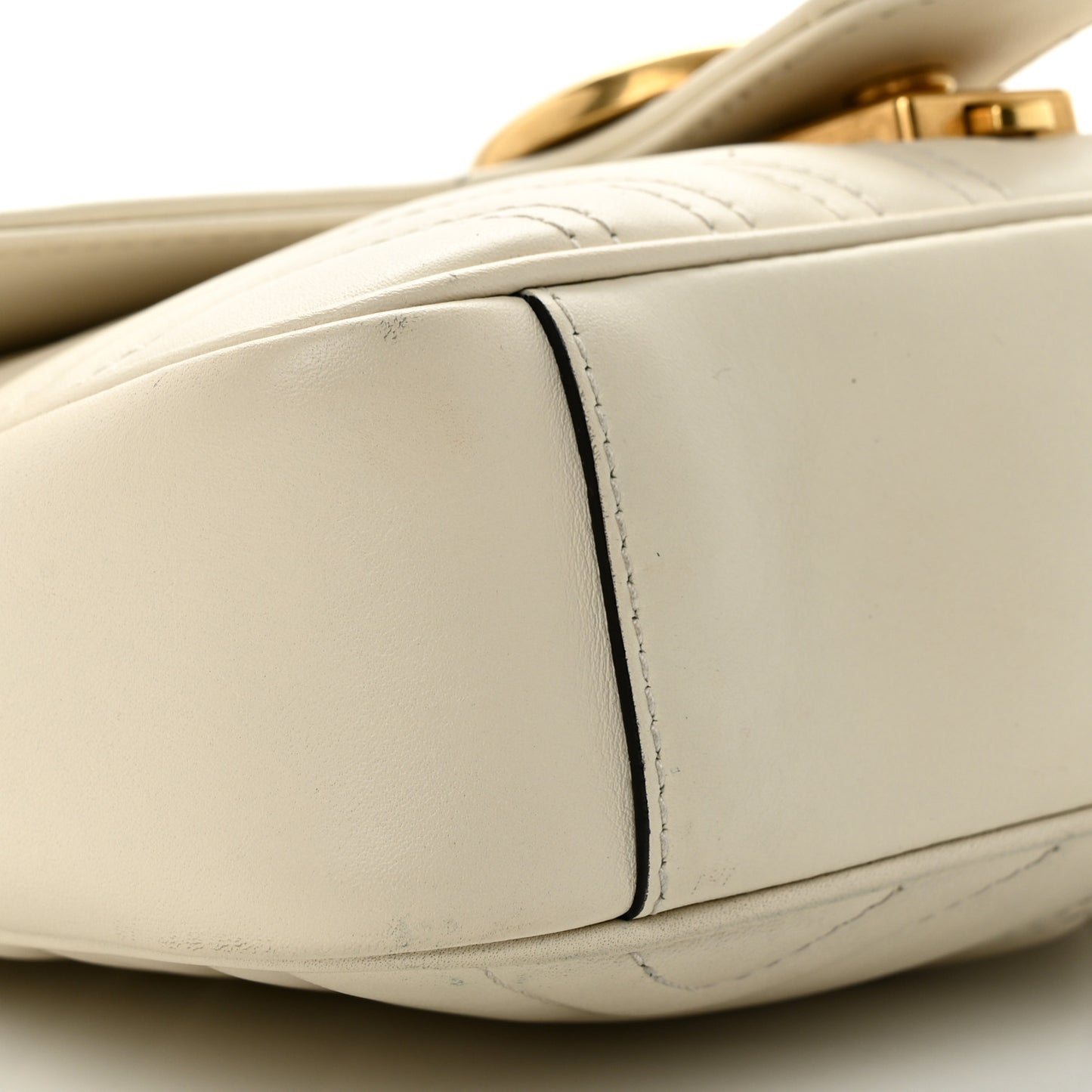 Calfskin Matelasse Mini GG Marmont Shoulder Bag White