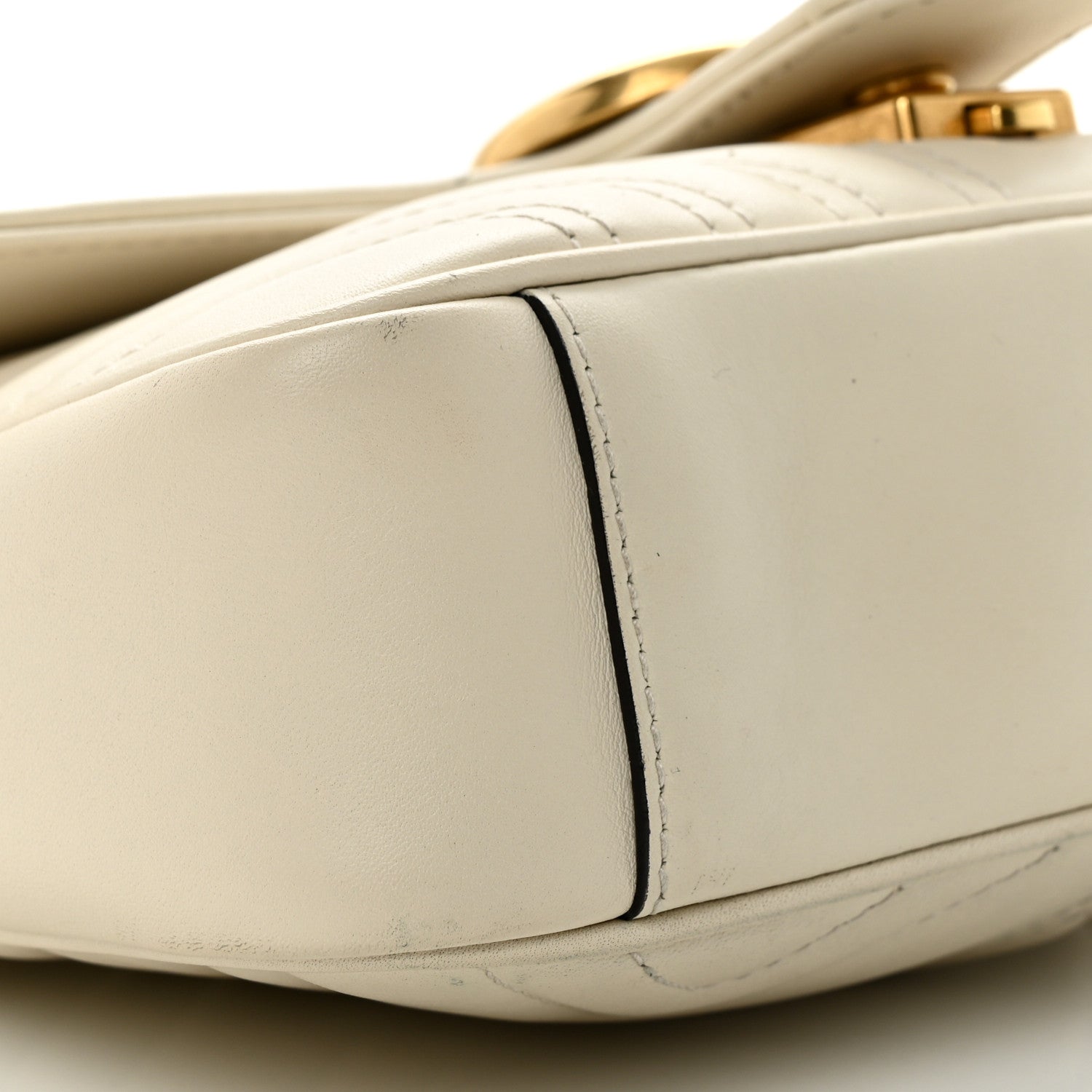 Gucci Calfskin Matelasse Mini GG Marmont Shoulder Bag White 9 of 12
