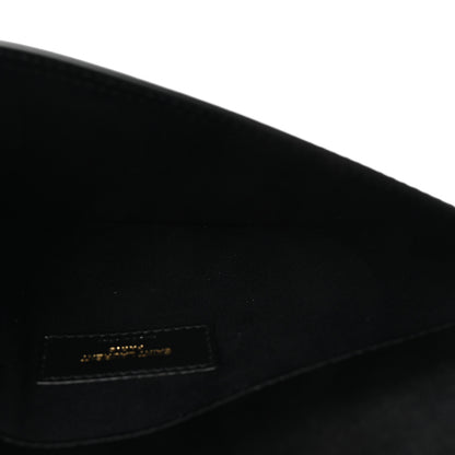 Saint Laurent Smooth Shiny Calfskin Monogram Uptown Pouch Black 5 of 7