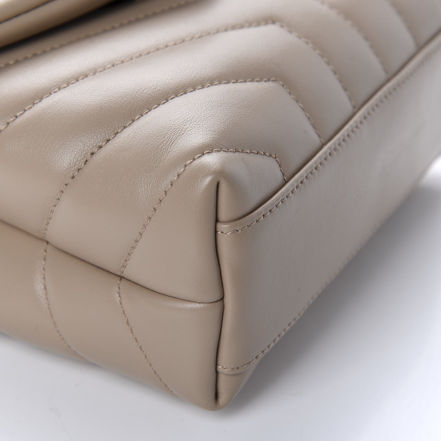 Saint Laurent Calfskin Y Quilted Monogram Toy Loulou Crossbody Bag Dark Beige 7 of 12