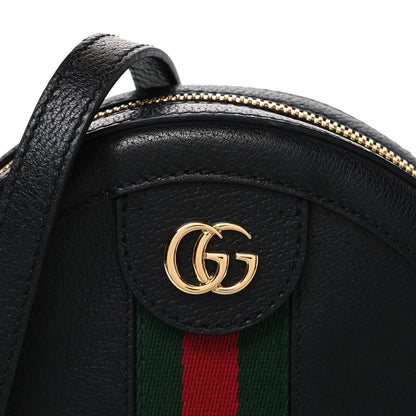 Gucci Grained Calfskin Web Mini Ophidia Round Shoulder Bag Black 8 of 10