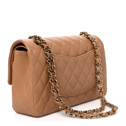 Chanel Caviar Quilted Medium Double Flap Light Brown 3 of 11