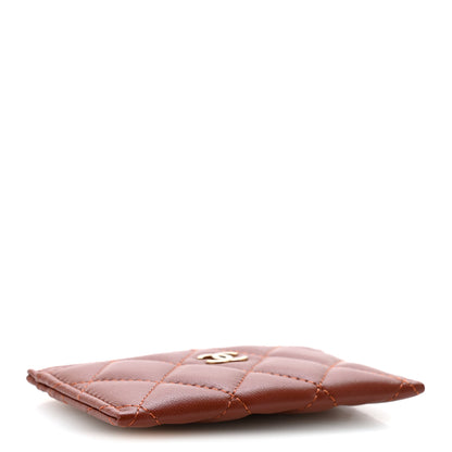 Chanel Lambskin Quilted Card Holder Brown 4 of 9