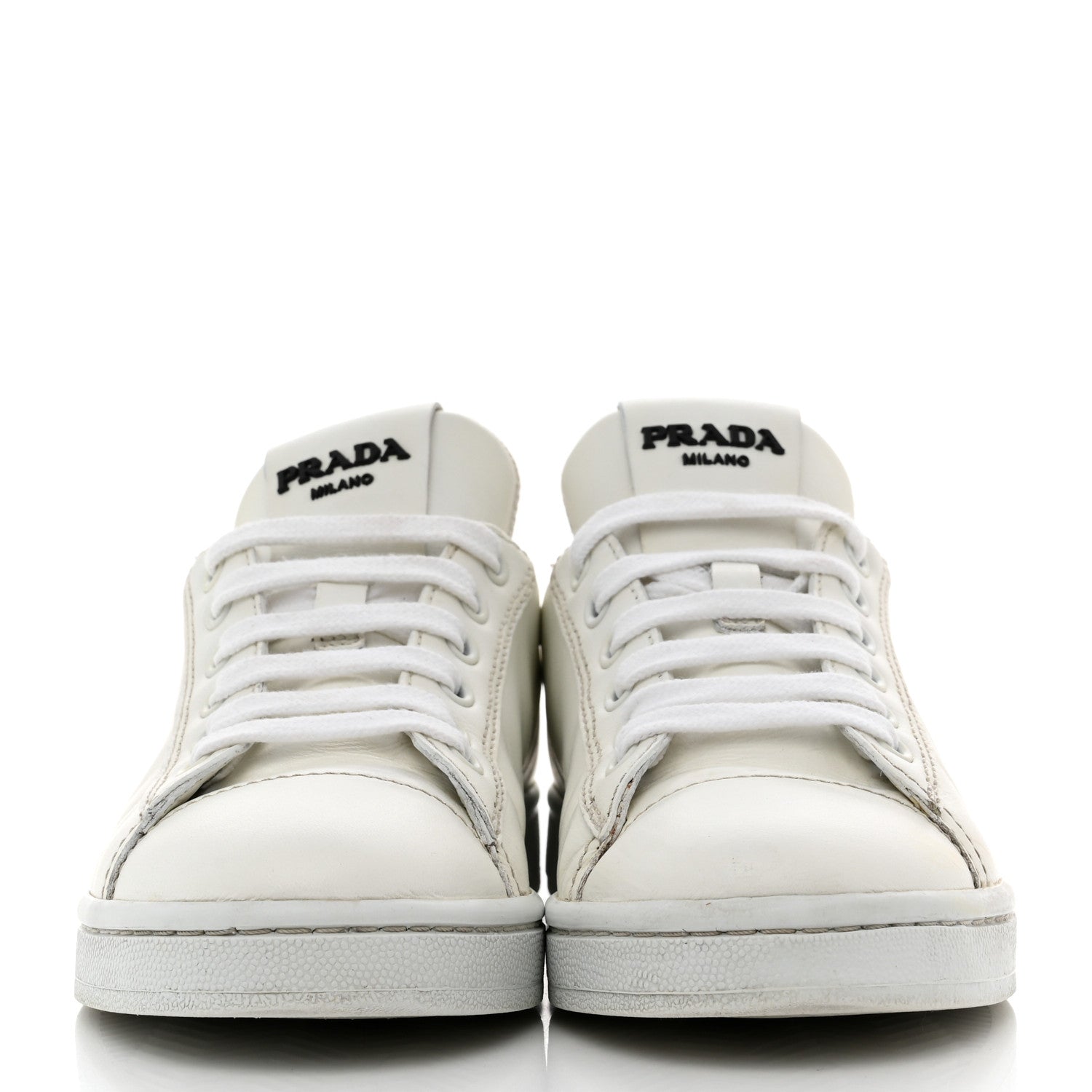 Prada Vitello Soft Logo Low Sneakers 36 White 2 of 8
