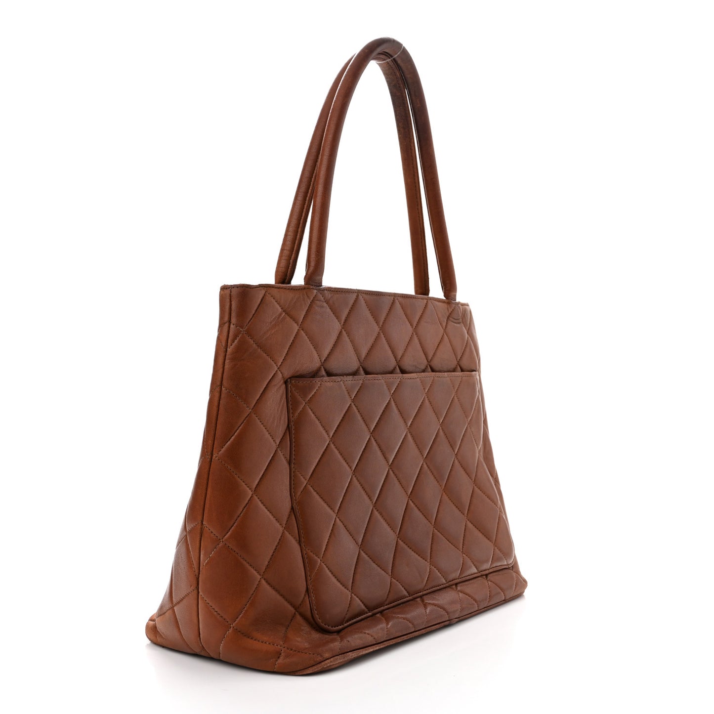 Lambskin Quilted Medallion Tote Brown