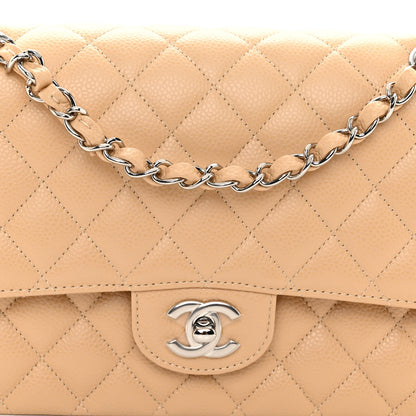 Chanel Caviar Quilted Medium Double Flap Beige 8 of 10