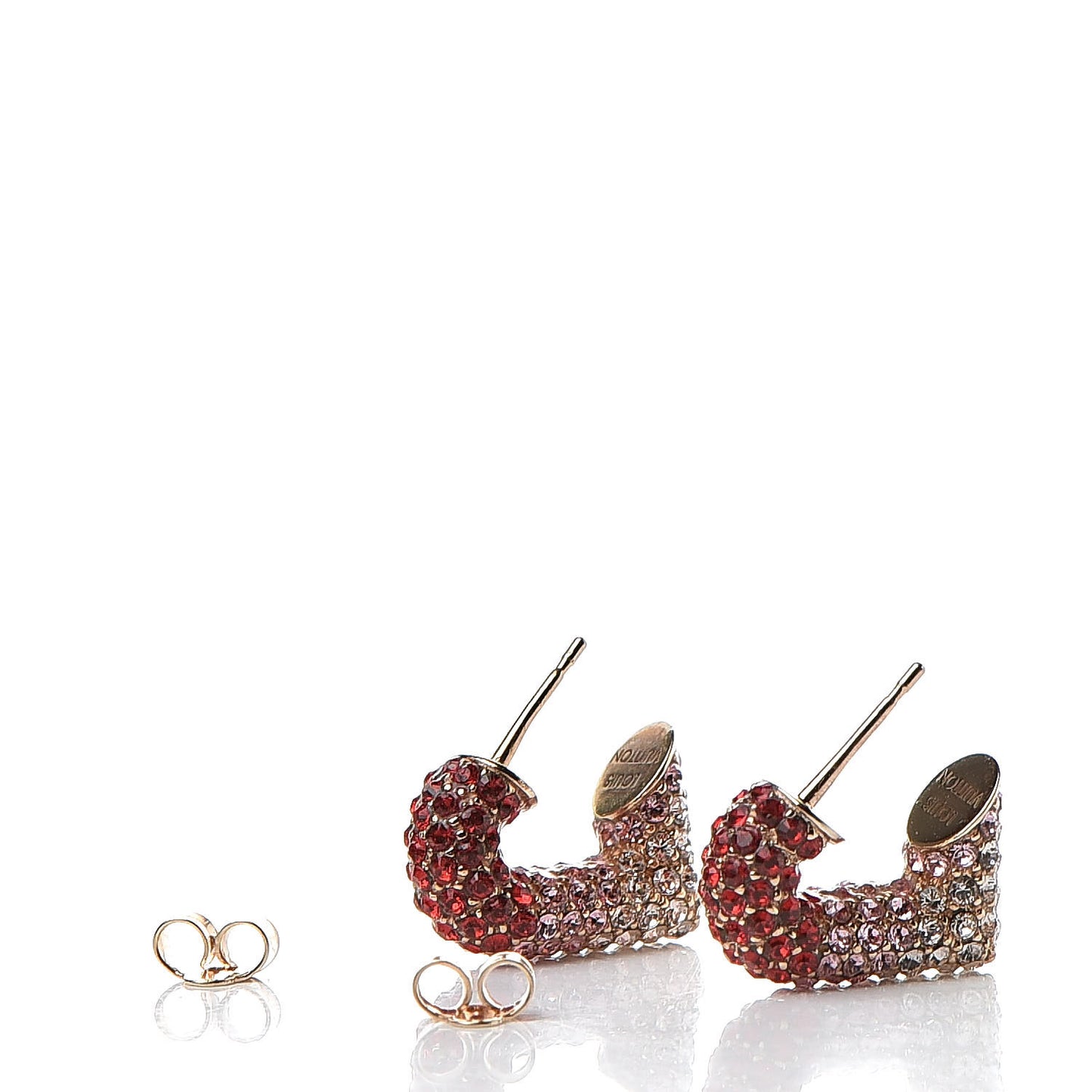 Swarovski LV and V Heart Strass Earring Rose Gold