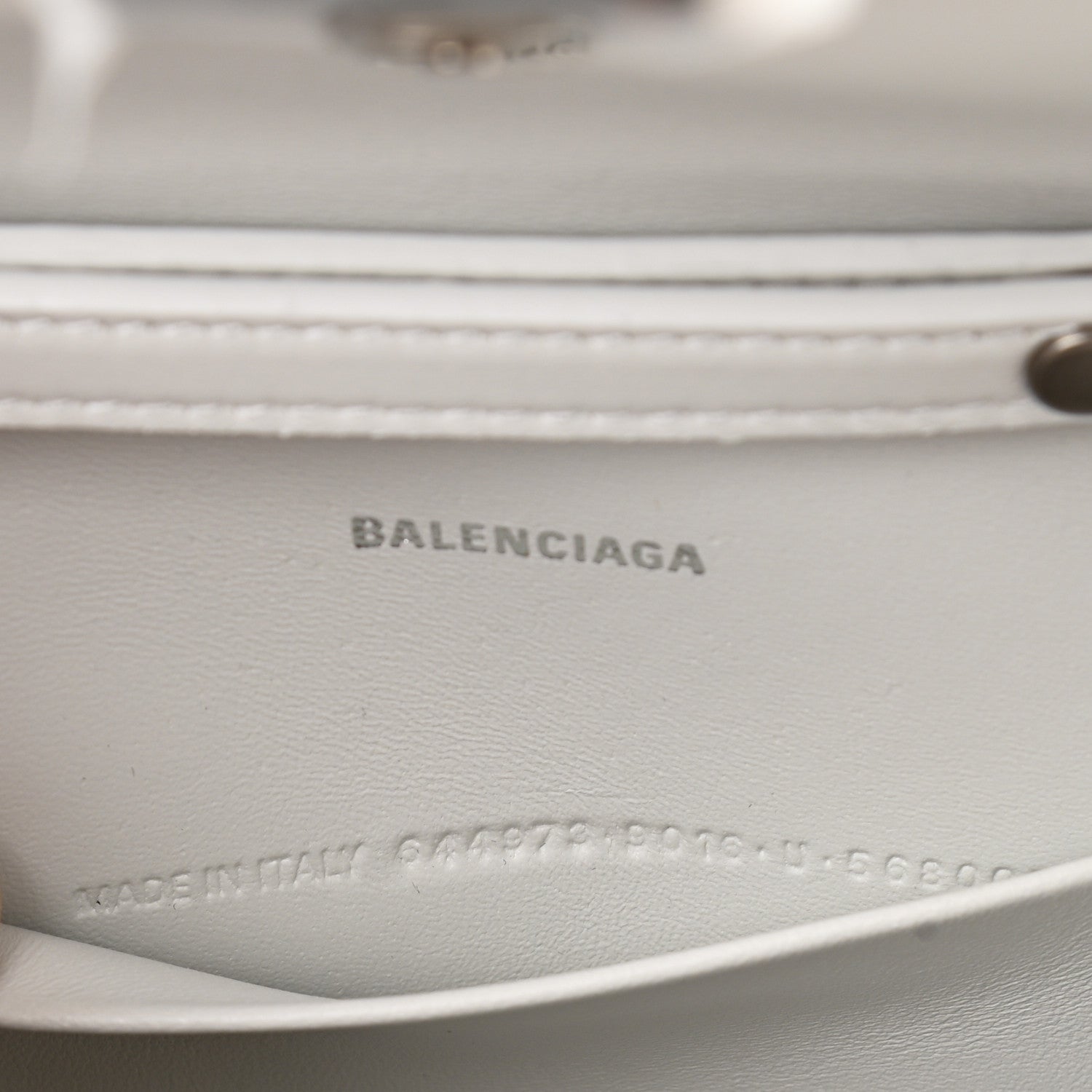 Balenciaga Shiny Calfskin Crocodile Embossed Small Hourglass Evening Chain Bag White 6 of 9