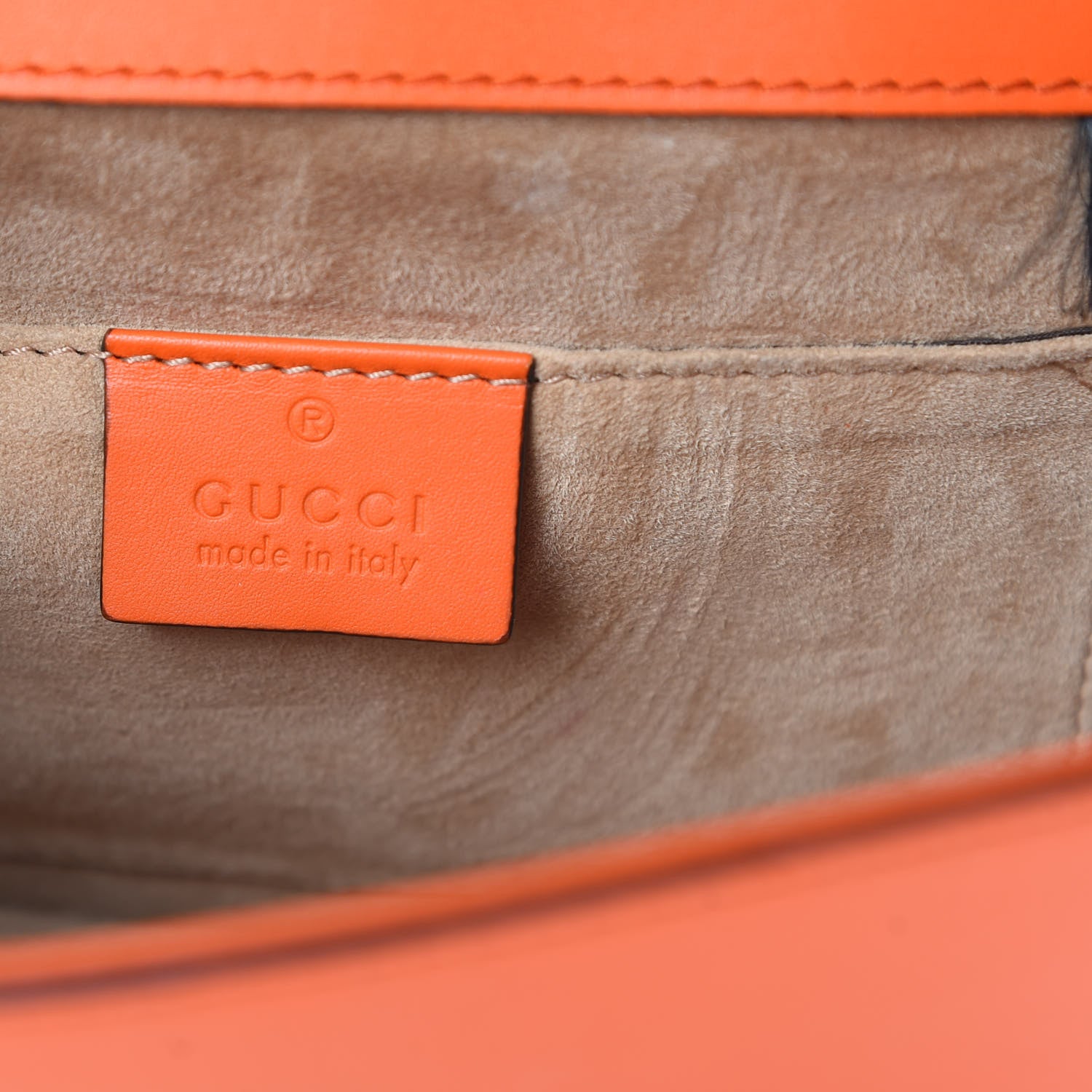 Gucci Vitello Fontanella Web Mini Sylvie Top Handle Bag Orange 6 of 12