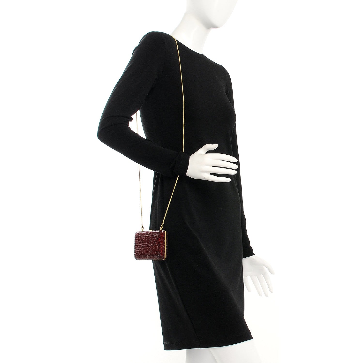 Judith Leiber Crystal Minaudiere Clutch Red 2 of 7