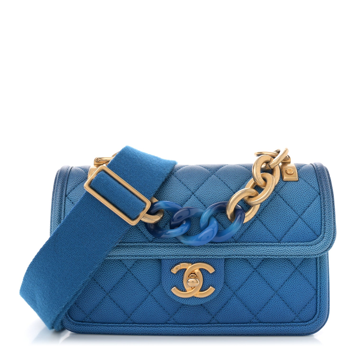 Chanel Caviar Quilted Small Sunset On The Sea Flap Blue 1 of 11