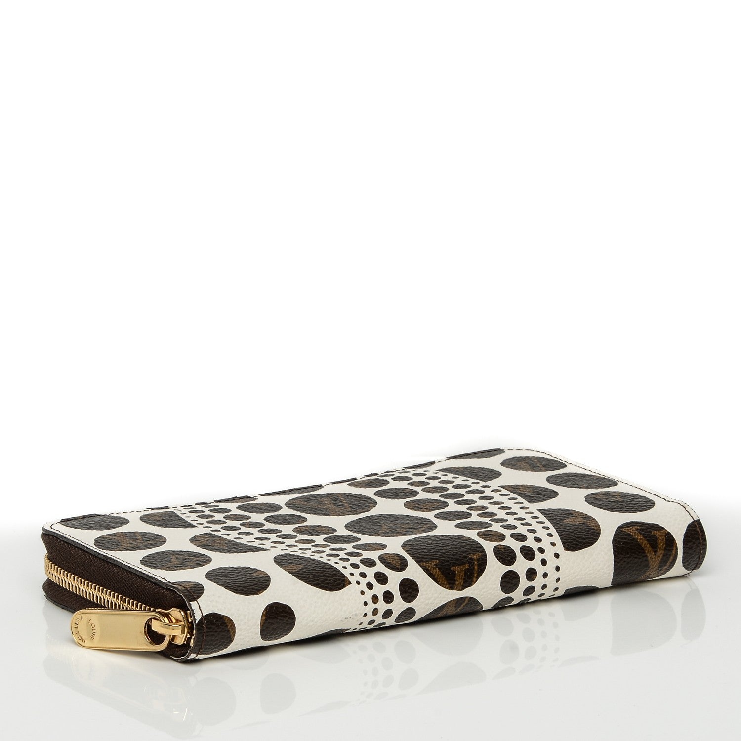Louis Vuitton Monogram Kusama Pumpkin Dots Zippy Wallet White 4 of 7