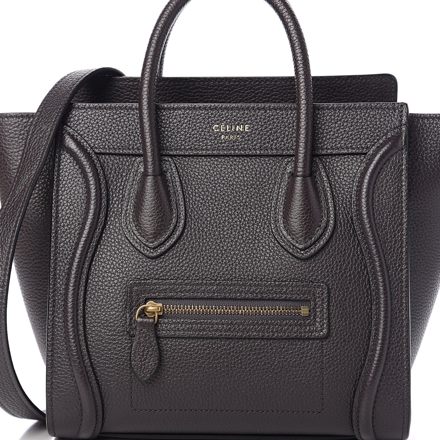 Drummed Calfskin Nano Luggage Liquorice