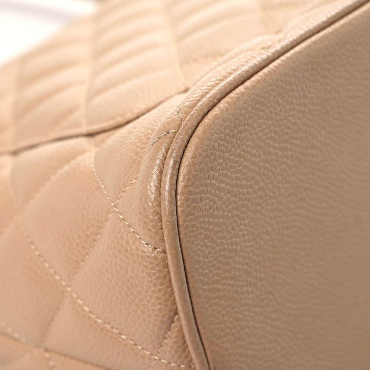 Caviar Quilted Medallion Tote Beige