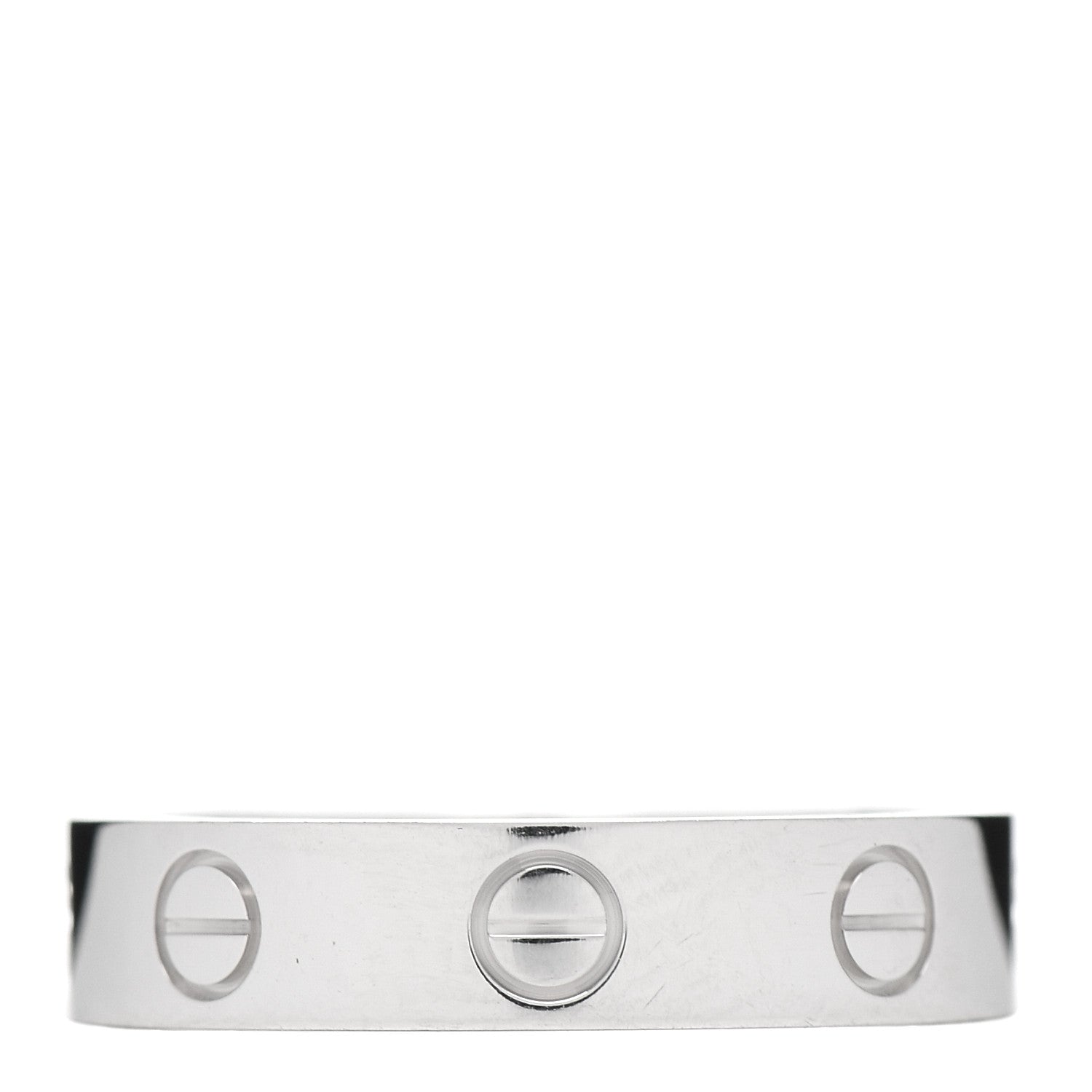 Cartier 18K White Gold Diamond 4mm LOVE Wedding Band Ring 49 4.75 3 of 5