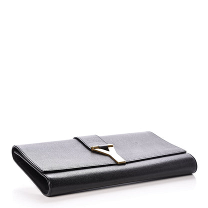 Saint Laurent Textured Calfskin Classic Y Ligne Clutch Black 4 of 10