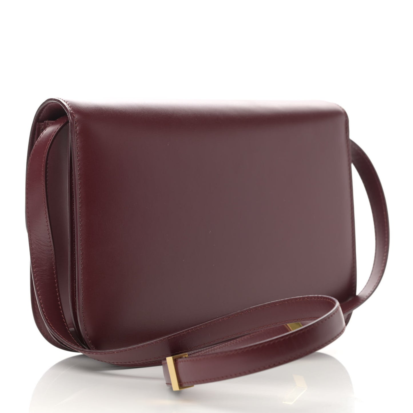 Box Calfskin Medium Classic Box Flap Bag Burgundy