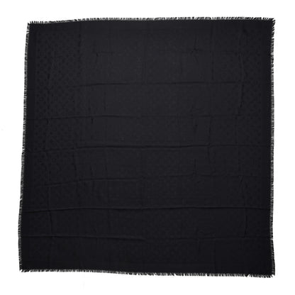 Louis Vuitton Silk Wool Monogram Shawl Black 1 of 4