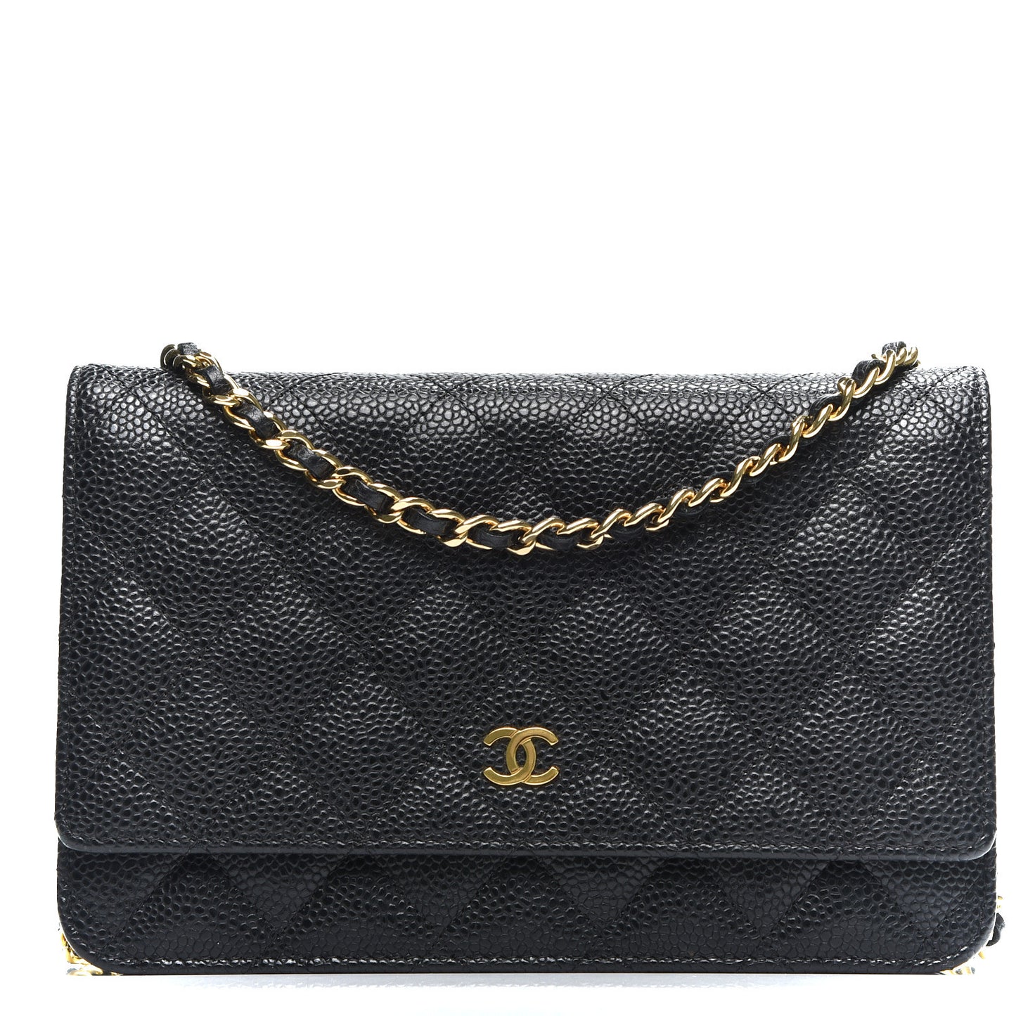 Caviar Quilted Wallet On Chain WOC Black
