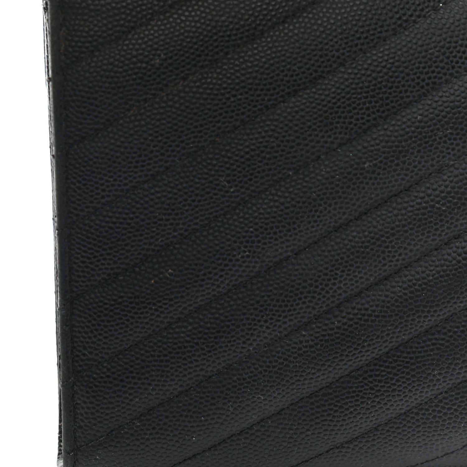 Saint Laurent Grain De Poudre Matelasse Chevron Monogram Chain Wallet Black 13 of 13