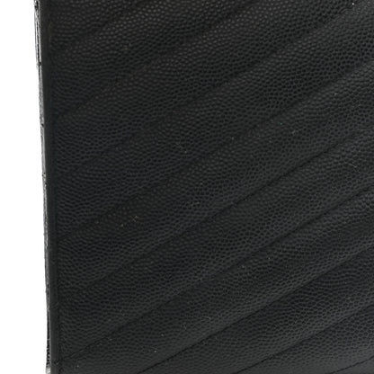 Saint Laurent Grain De Poudre Matelasse Chevron Monogram Chain Wallet Black 13 of 13