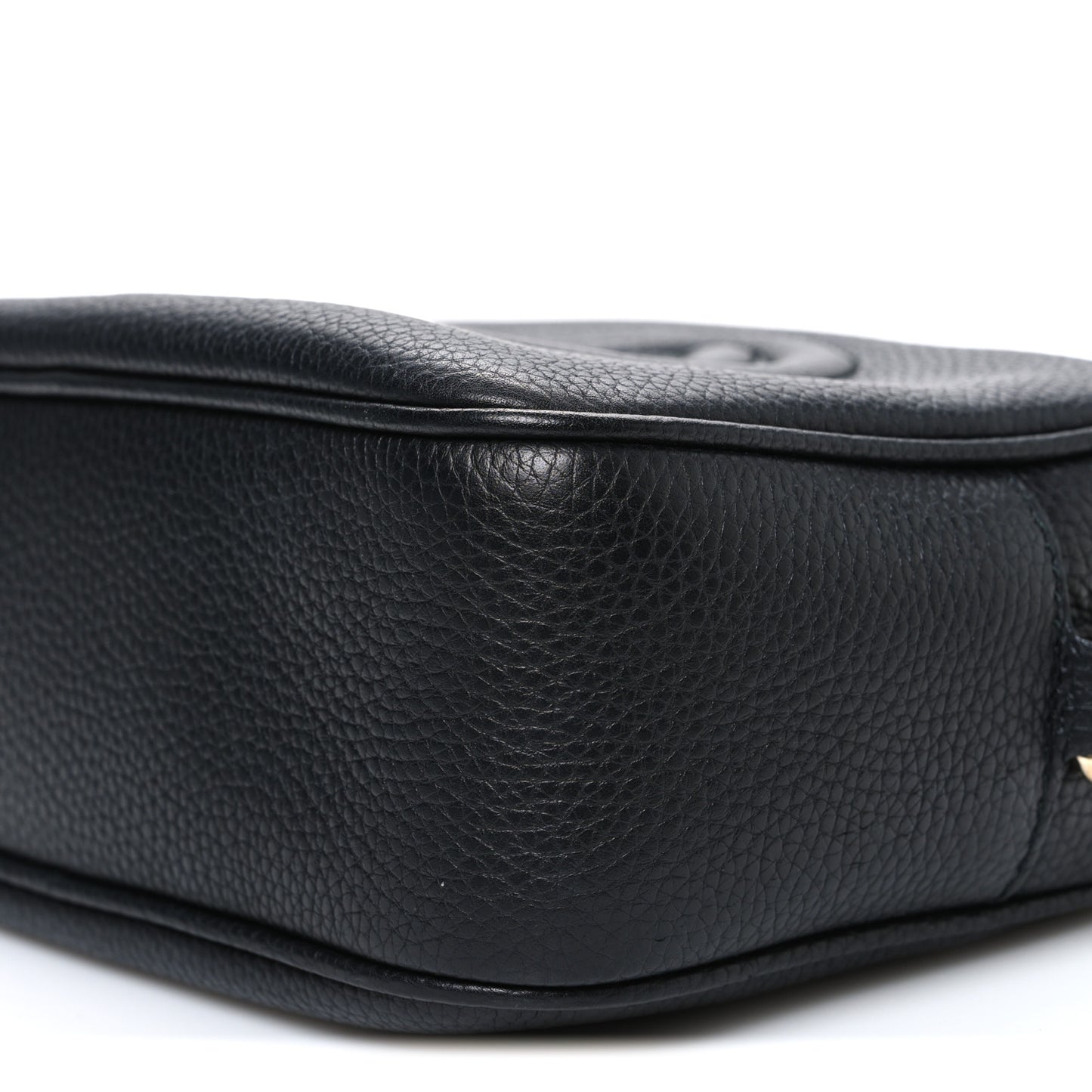 Pebbled Calfskin Small Soho Disco Bag Black