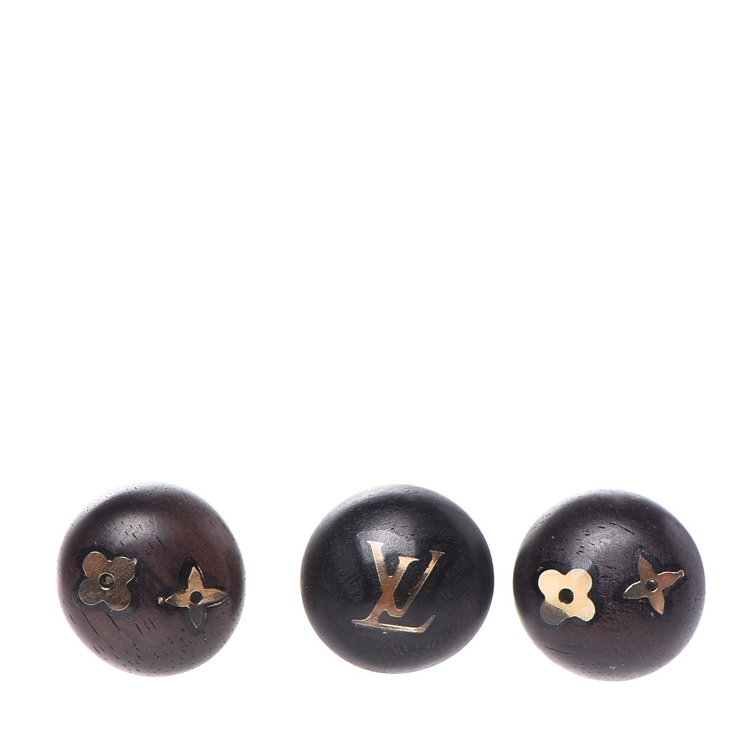 Louis Vuitton Tiger Wood Brass Silvania Stud Earrings 1 of 5