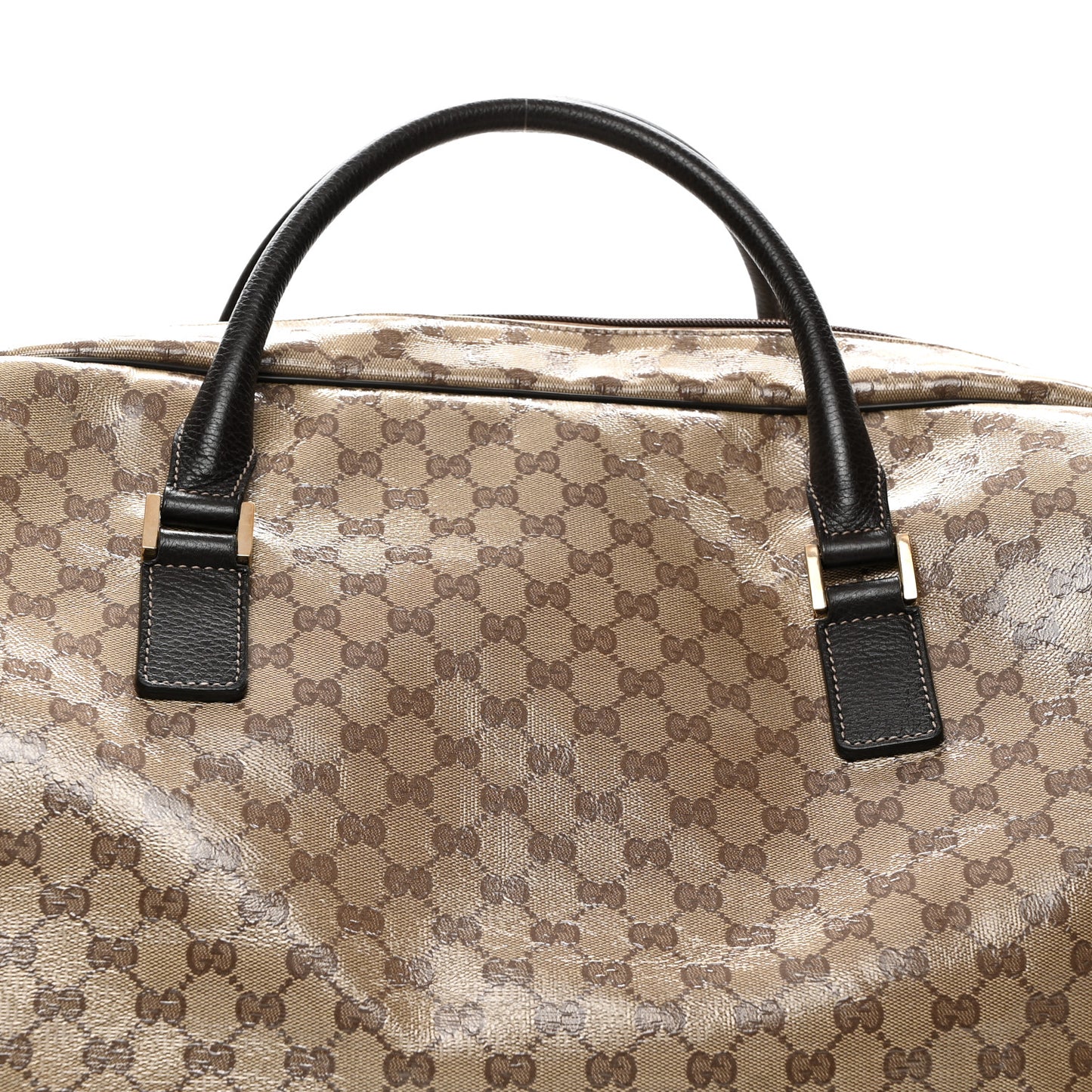 Crystal Monogram Large Carry On Duffle Bag Dark Brown