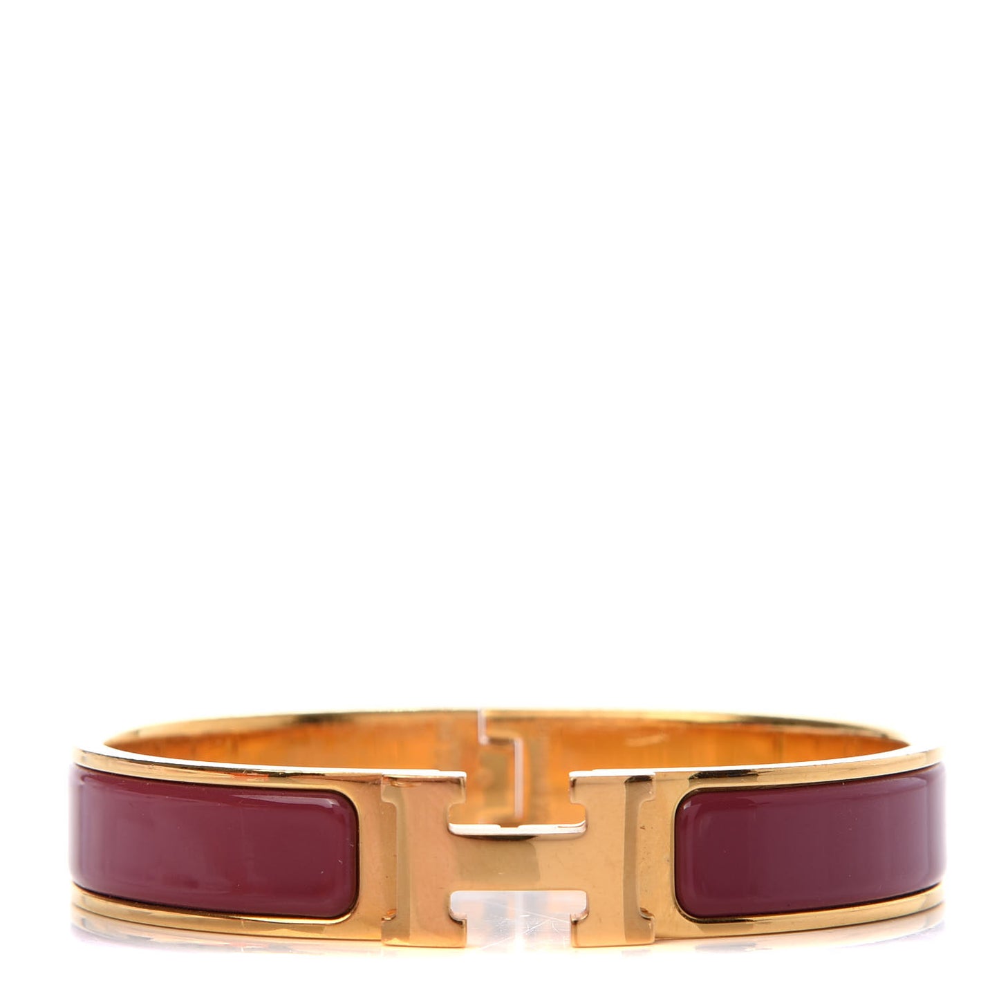 Enamel Narrow Clic Clac H Bracelet GM Rouge