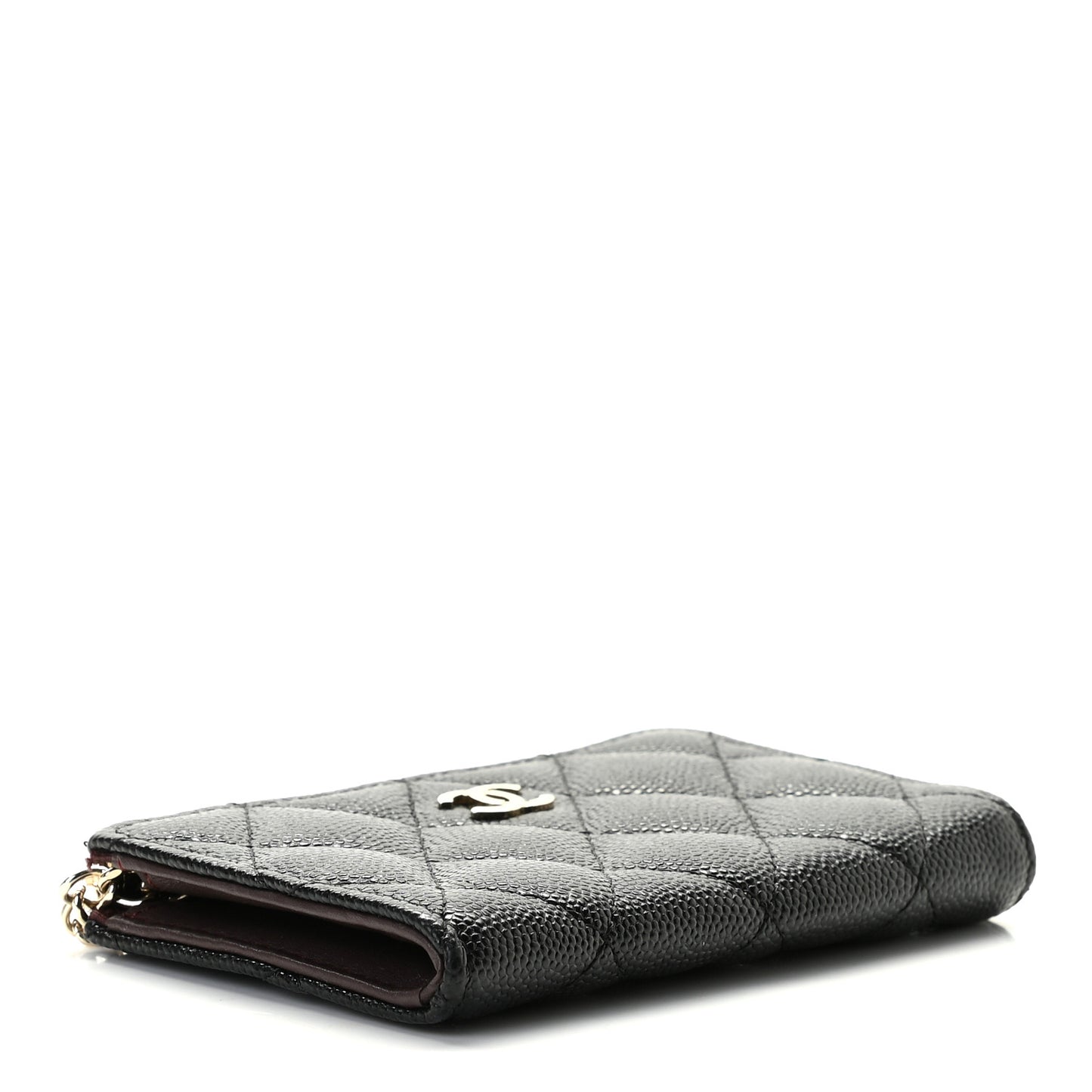 Caviar Quilted Key Holder Case Black