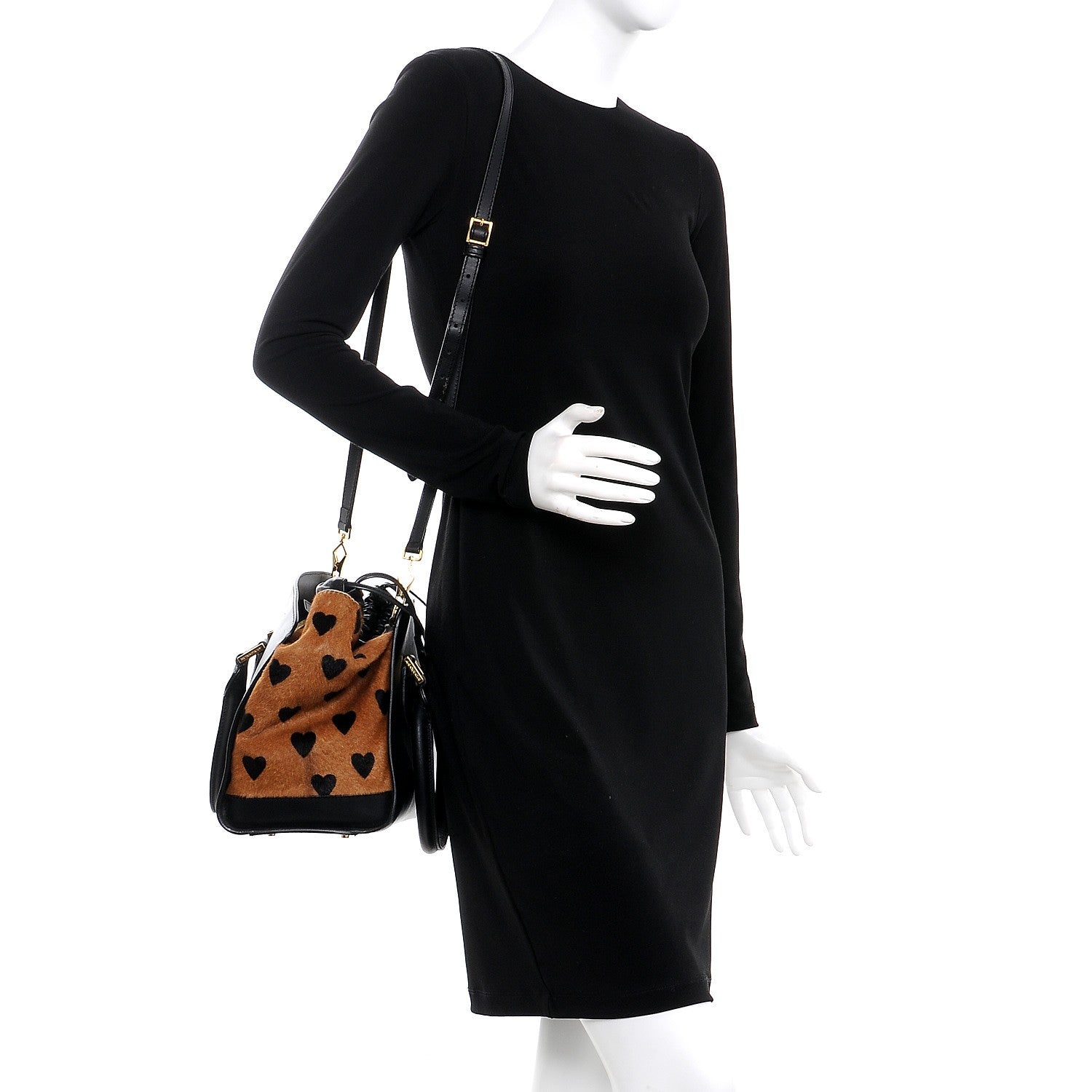 Burberry Prorsum Calfskin Calf Hair Small Dinton Satchel Black 2 of 15
