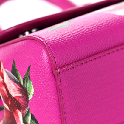 Dolce & Gabbana Dauphine Flora Print Small Miss Sicily Satchel Pink 8 of 11