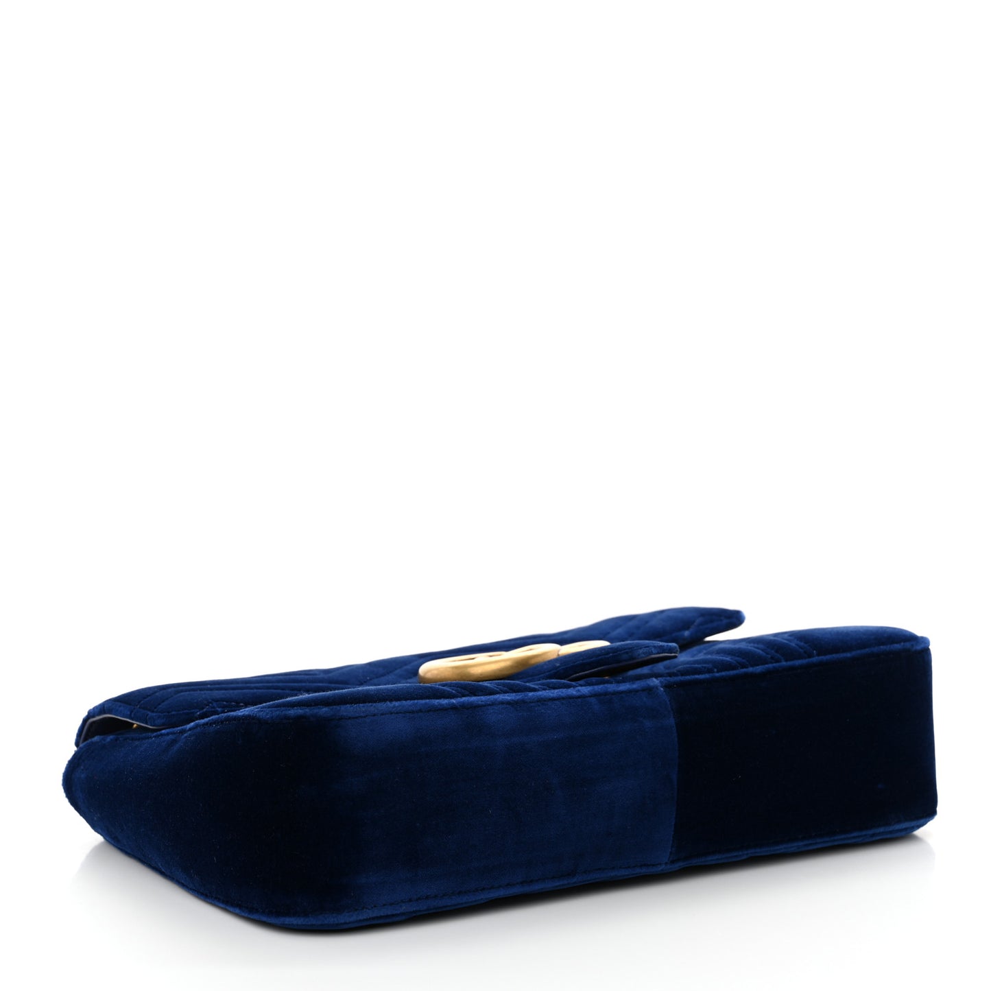 Velvet Matelasse Medium GG Marmont Shoulder Bag Cobalt Blue