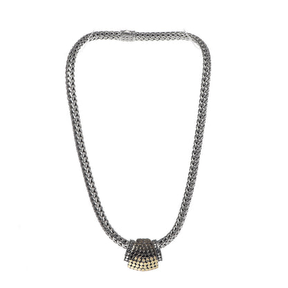 John Hardy Sterling Silver 18K Yellow Gold Dot Slide Pendant Necklace 3 of 6