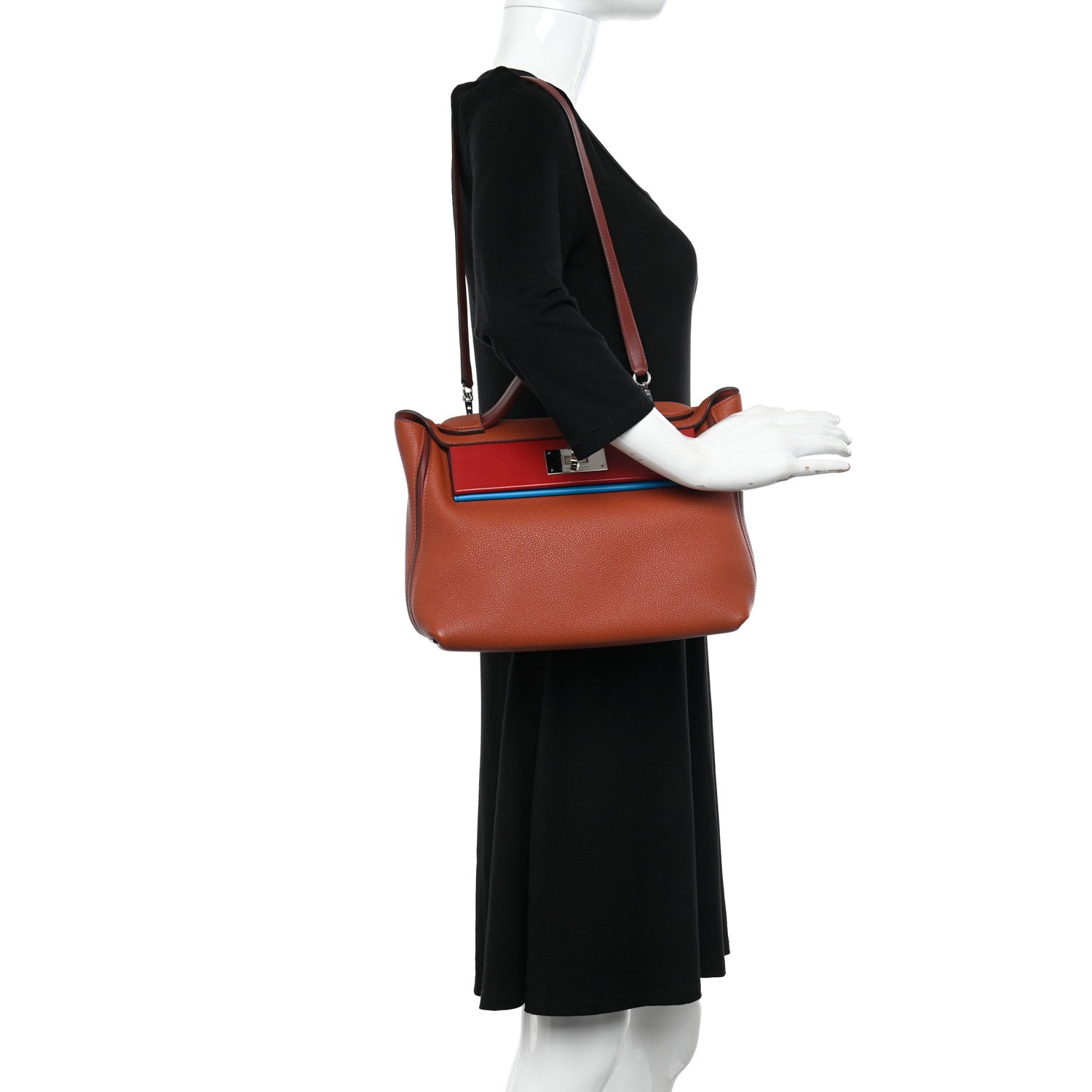 Hermes Evercolor Swift 24/24 29 Brique Rouge H Rouge Piment Bleu Frida 2 of 12