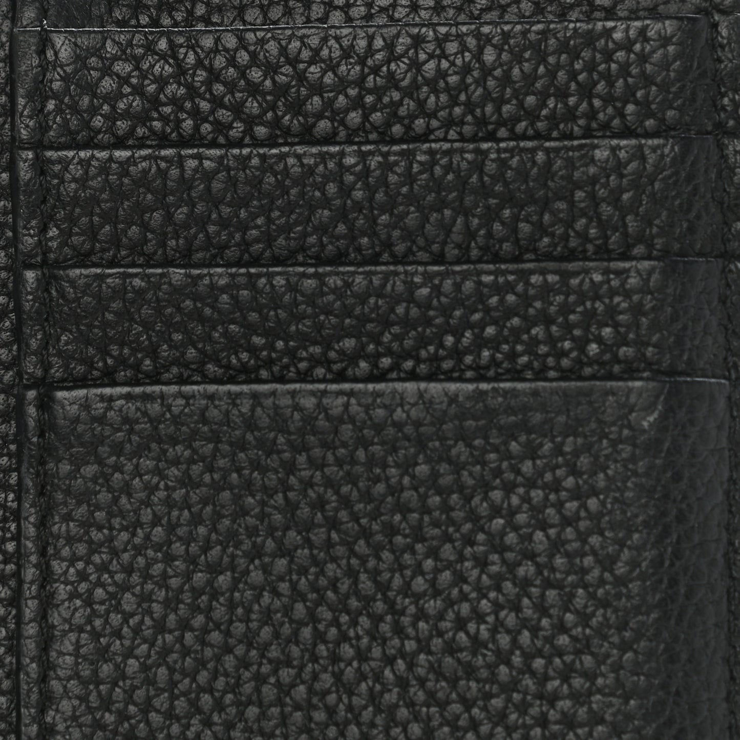 Grained Calfskin Drew Card Holder Black