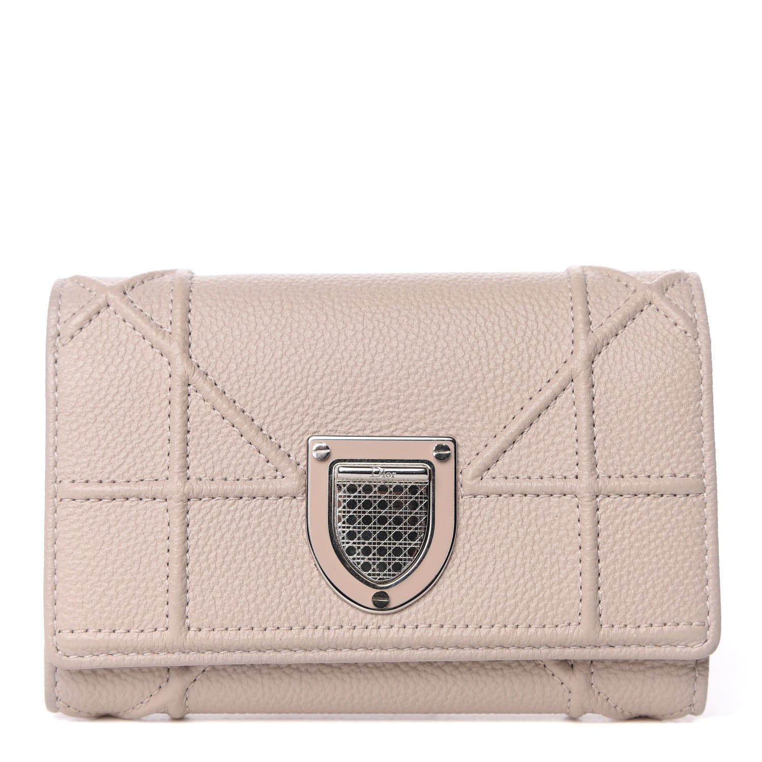 Christian Dior Grained Calfskin Cannage Diorama Elancee Wallet Rose Poudre 1 of 8