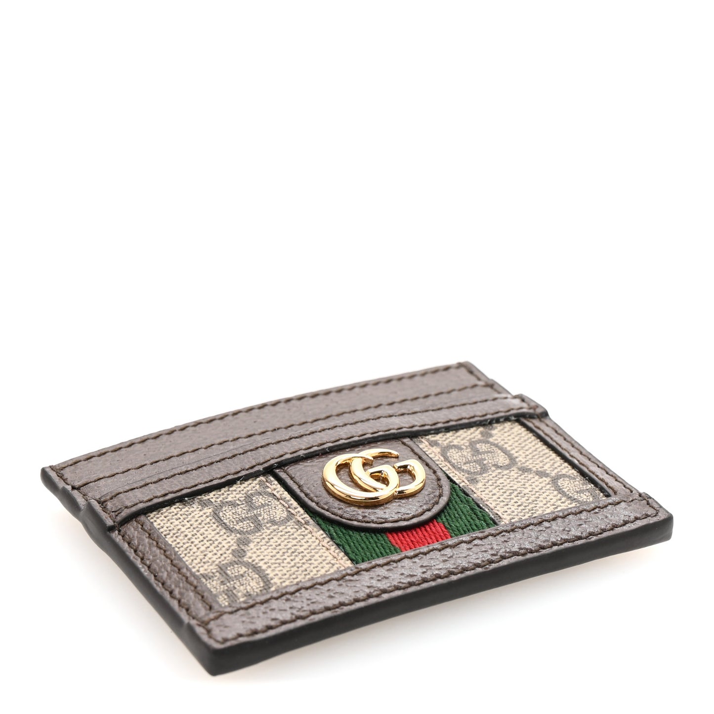 GG Supreme Monogram Ophidia Card Holder Brown