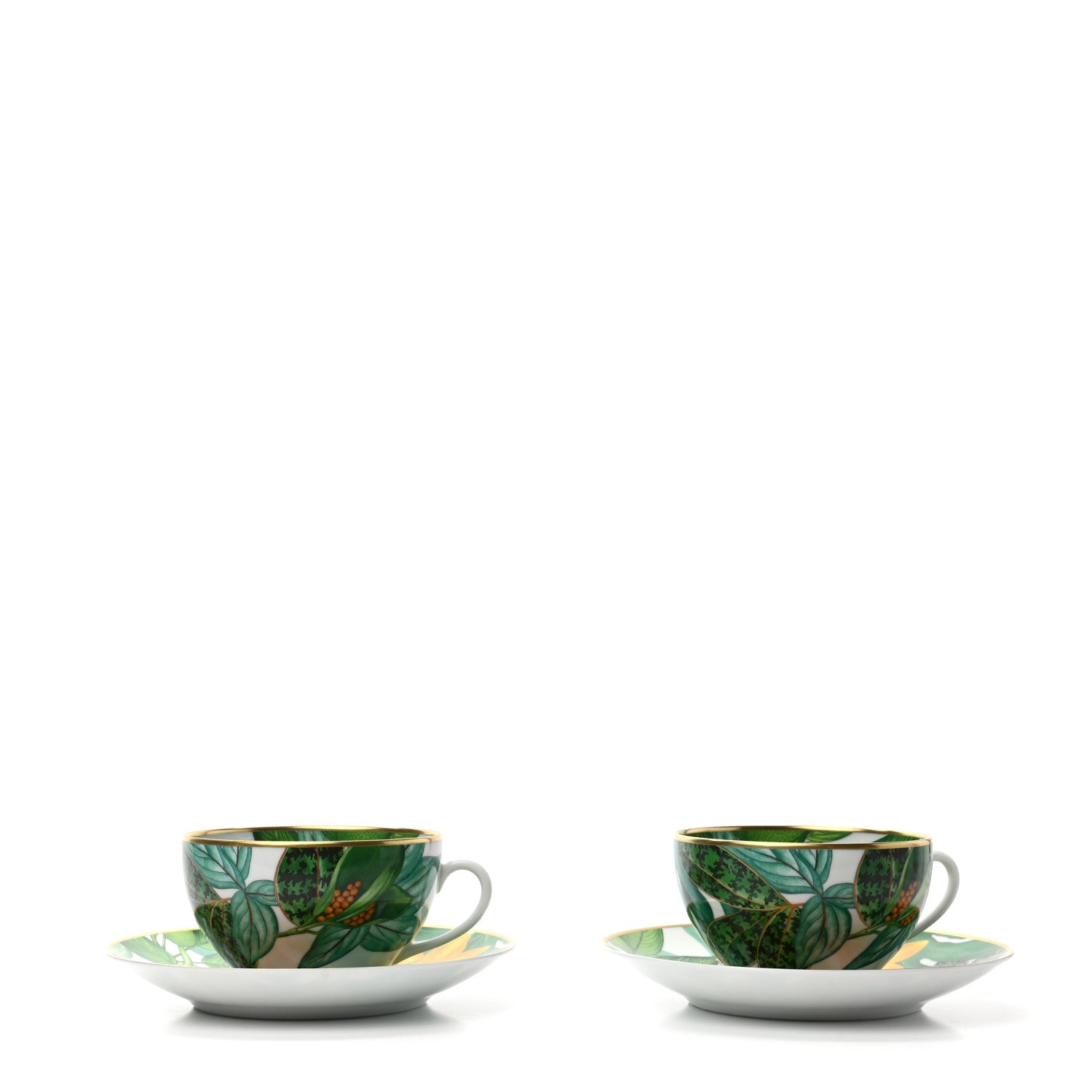 Hermes Porcelain Passifolia Tea Cup And Saucer Set Of 2 3 of 10