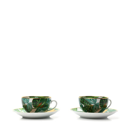 Hermes Porcelain Passifolia Tea Cup And Saucer Set Of 2 3 of 10