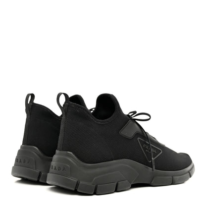 Prada Knit Fabric Logo Mens Running Sneakers 8 Black 4 of 10