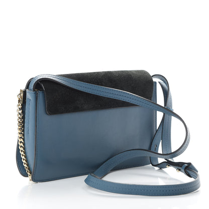 Chloe Suede Calfskin Small Faye Shoulder Bag Summer Blue Intense Green 3 of 12