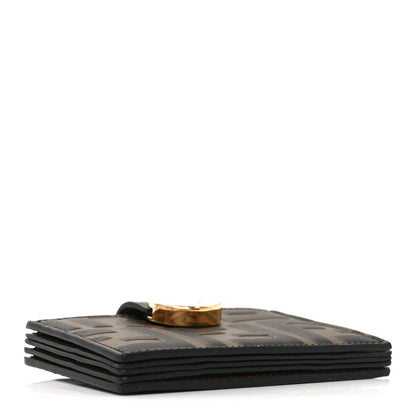 Fendi Vitello Soft F is Fendi Bi-Color FF 1974 Embossed Gusseted Card Holder Maya Black 4 of 7