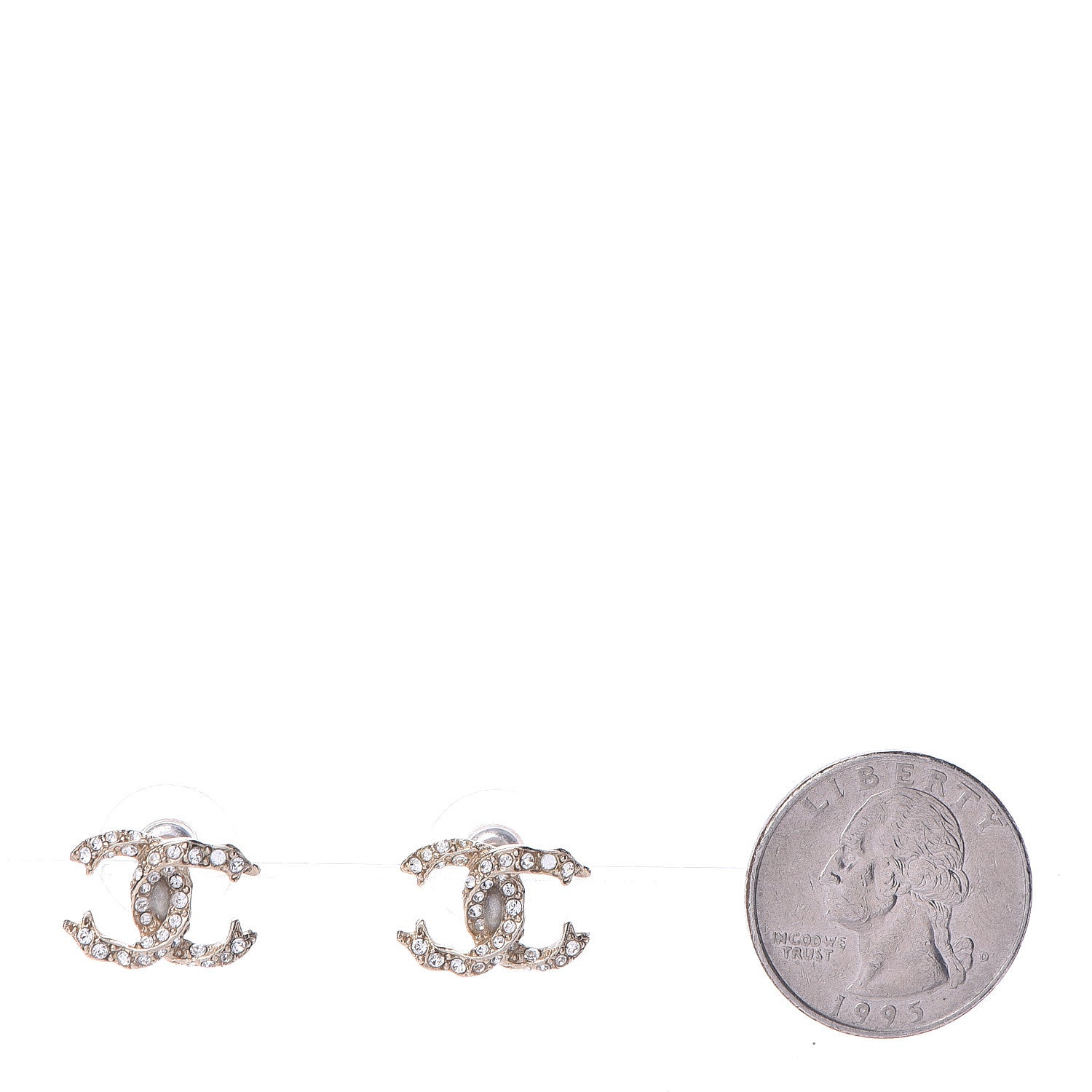 Chanel Crystal Twisted CC Earrings Gold 2 of 4