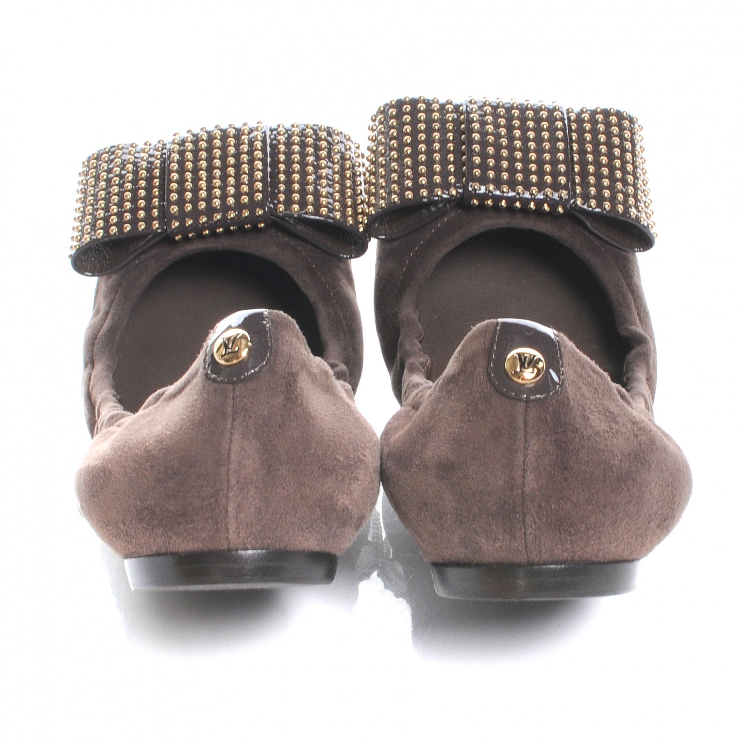 Louis Vuitton Suede Mimi Bow Ballerina Flats Brown 37 4 of 7